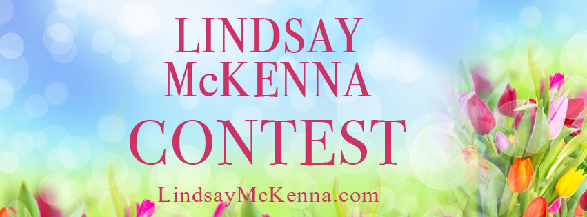 February Lindsay McKenna Newsletter Contest banner with couple and tree with hearts